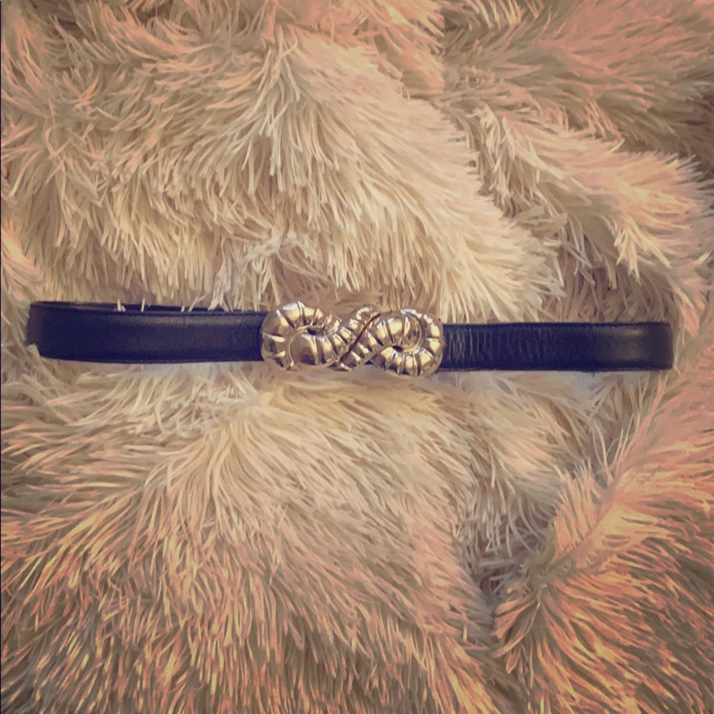 Vintage Black Leather Belt